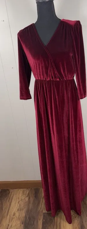 baltic born‎ sofia velvet maxi dress mulberry m thumbnail 1
