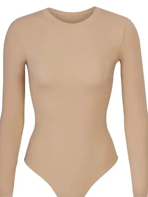 SKIMS Fits Everybody (G14) NWT Long Sleeve Crew Neck Bodysuit | Clay | Size 2X thumbnail 1