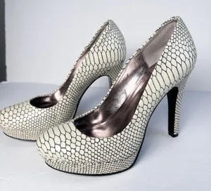 Calvin Klein Karsyn Python Embossed Leather Platform Pumps 7M thumbnail 1