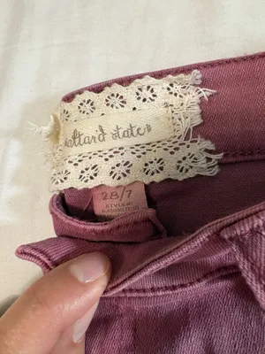 Altar'd State Maroon shorts with boho fringe thumbnail 4