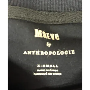 Anthropologie Maeve Tasha Sequin Lace Bell Sleeve Sweatshirt Black XS thumbnail 6