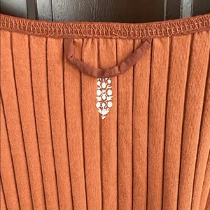 NWT Free People Movement Bella Layer Ribbed Henley Top Spiced Copper Generous XS thumbnail 13