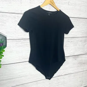 Forever 21 Black Short Sleeve Bodysuit Size Medium thumbnail 3