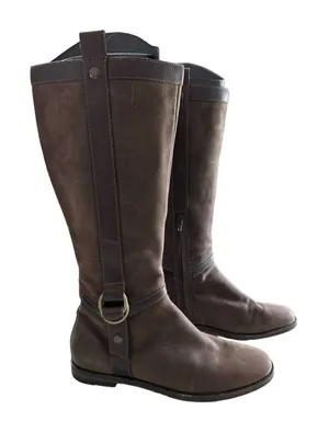 Cole Haan brown leather harness pull on knee high boots size‎ 8.5 thumbnail 1