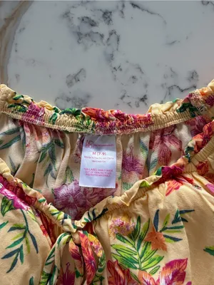No Boundaries‎ Yellow Floral Puff-Sleeve Crop Top thumbnail 4