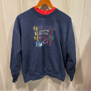 Vintage 80s-90s Grandmas Do It All navy red double neck soft cozy sweatshirt fun thumbnail 7