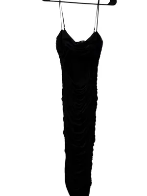 House of CB Fornarina Black Gathered Ruched Mesh Maxi Dress LG thumbnail 8