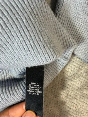 7 For All Mankind Small Light Blue Gray Chunky Knit V Neck Cardigan Sweater Soft thumbnail 5