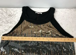 Mauve women’s gold & black sequined top 1x/2x read description thumbnail 4