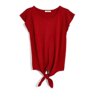 Madewell Marin Tie Front Sweater Tee In Deep Crimson Womens‎ XL thumbnail 11