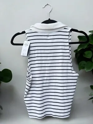 Abercrombie & Fitch NWat a ribbed Sleeveless Polo Top Large thumbnail 3