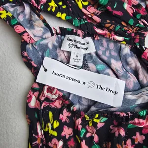 The Drop x Lauravanessa NWT Floral Cutout Mini Dress Black‎ Multi Size M thumbnail 4