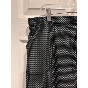 Albion Fit Black White Dash Print Jetsetter Joggers Ankle Zip Pants Womens Large thumbnail 2