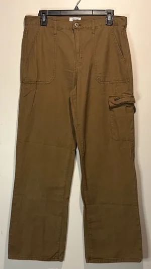 Kensie- Brown Wide Leg Cargo Style Pants Large Front Pockets Casual- Size 8 thumbnail 1