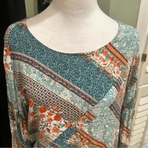 Anthropologie Jaase Blue Floral Long Sleeve Blouse – Size Medium thumbnail 2