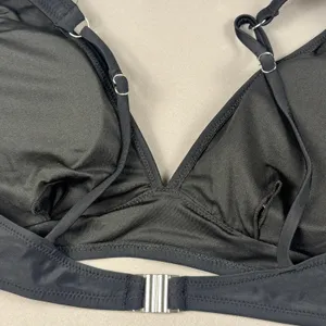 Hilinker Black Triangle Bikini Top‎ Adjustable Straps Removable Padding Size L Size L thumbnail 3