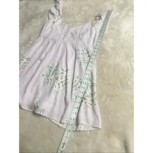 Show Me Your Mumu Delilah Mini Dress Women Small Lilac Floral Sleeveless Ruffle thumbnail 12