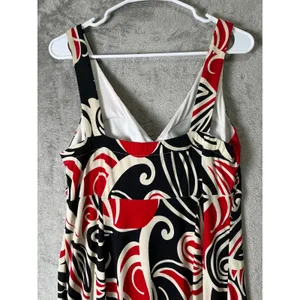 Vintage Y2k Abstract Swirl Midi Dress Retro Mod Y2K Statement Cocktail Medium thumbnail 4