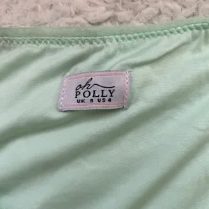 Oh Polly Mint Green Embellished Wrap Over Mini Dress US Size 4 thumbnail 7
