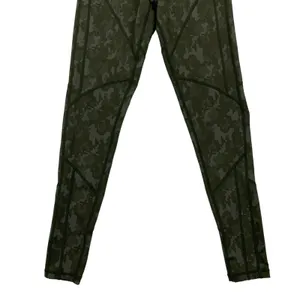Boux Sport Womens Leggings Small Green Jacquard Camo Gym Yoga Athleisure thumbnail 5