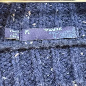 PrAna Chunky‎ Knitted Lambswool Cedric Sweater Nautical Navy Blue Size M Women's thumbnail 2