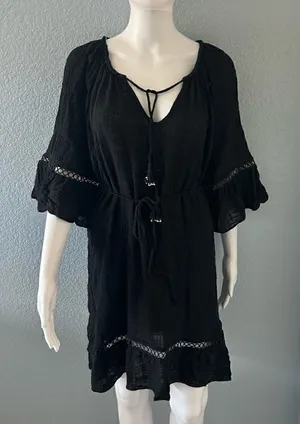 SeaFolly Black Swim Coverup or summer Dress, size small, NWOT thumbnail 1
