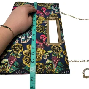 Multicolor Butterfly Rectangular Convertible Clutch Crossbody Purse Wedding Blue thumbnail 7