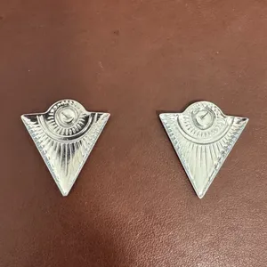 Vintage Silver Tone Art Deco Triangle Stud Earrings western conch NFR Rodeo thumbnail 4