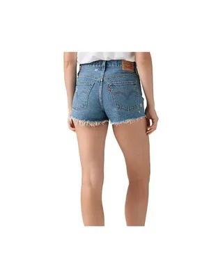 New Levi's Size 31 501 Original Shorts Floral Embroidered Medium Wash thumbnail 2