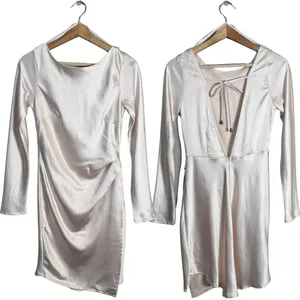 Hello Molly Expressed Permission Mini Dress Women's XS 2 Champagne Satin NWT thumbnail 4