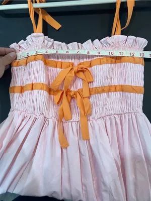 MABL size medium Pink Sundress with Orange Tie Straps thumbnail 8