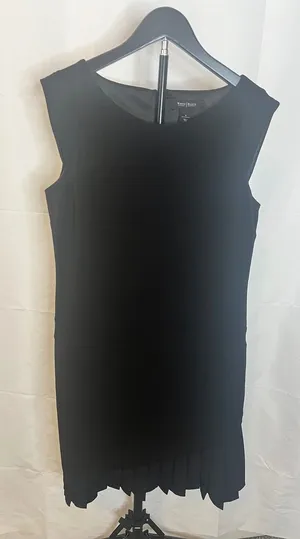 White House Black Market Womens Black Asymmetrical Pleated Hem‎ Sheath Dress 8 thumbnail 1