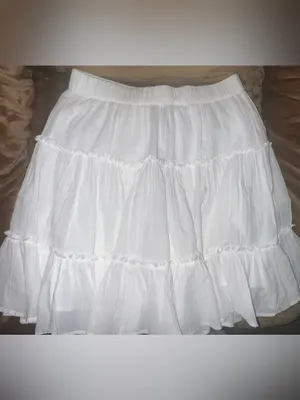 American Eagle High Waisted tiered mini skirt / skort in white size XS boho thumbnail 5