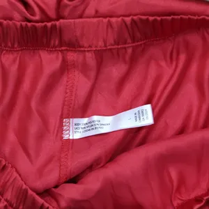 NEW Linea Donatella Womens Lace-Trim Satin Pajama Pants LOS046 Red L thumbnail 4
