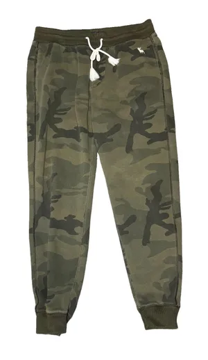 Abercrombie & Fitch Green Camo Fleece Jogger Sweatpants Activewear Size Medium thumbnail 1