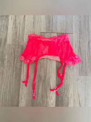 Victoria's Secret Garter Belt Small Pink W/ Bling & Lace thumbnail 5