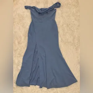 New Dress The Population Melania Off-The-Shoulder sky blue Gown sz XXL thumbnail 3