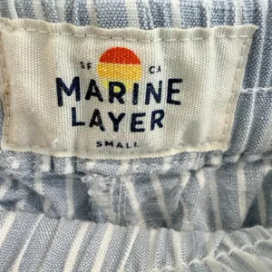 Marine Layer Allison Pant Blue/White Striped Size Small‎ Tencel Elastic thumbnail 7