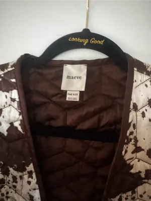 Maeve Cream Quilted Jacket with Brown Splatter thumbnail 5