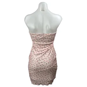 Princess Polly Pink Floral Sleeveless Strapless Bandeau Mini Bodycon Dress Sz 4 thumbnail 3