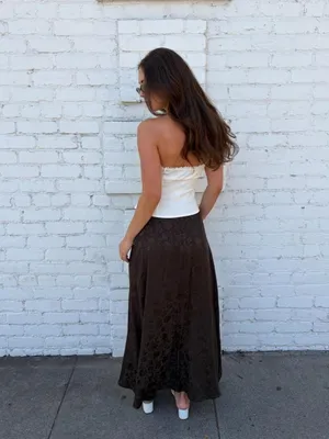 Free People Vtg Laura Ashley brown floral maxi skirt / waist apx 26/ xs #fairycore #cottagecore #bohemian #classy #western thumbnail 4