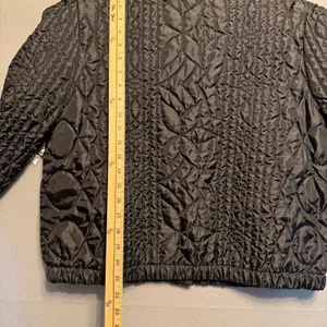 Free People Quinn Quilted Jacket Velvet Floral Applique Jacket Black Women Sz L thumbnail 5