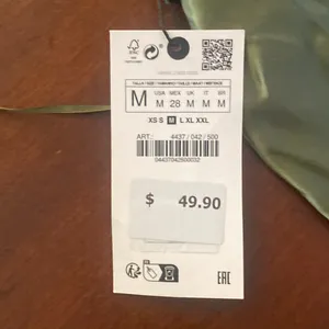 Zara Olive Green Satin Blouse thumbnail 3