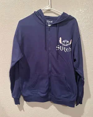 Disney Stitch State of Mind Blue Full Zip Jacket Hoodie M thumbnail 1