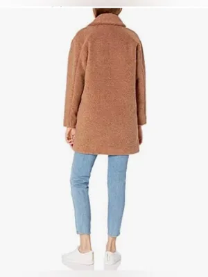 Relaxed Teddy Coat in Camel Brown thumbnail 2