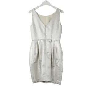 Revolve Club Monaco Lana Dress in Silver Jacquard Mini Dress Sleeveless 00 XXS thumbnail 3