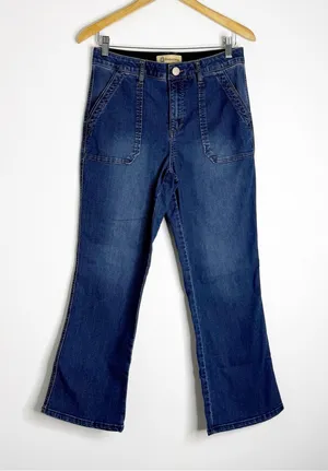 Democracy Ab Technology Bootcut Jeans Size 8 Stretch Blue Patch Pocket thumbnail 1