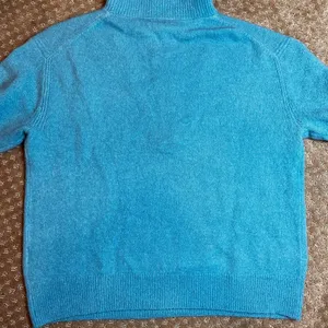 J Crew Turqoise Blue 1/4 Half Zip Mock Neck Wool Blend Pullover Sweater SZ S thumbnail 9