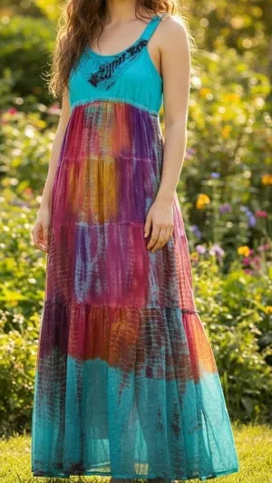 Anthropologie Lola P. Boho Tie Dye Maxi thumbnail 1