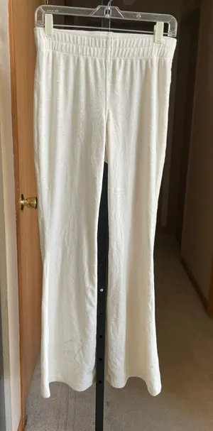 Women's White Boot Cut & Flare Pants M Size M thumbnail 1